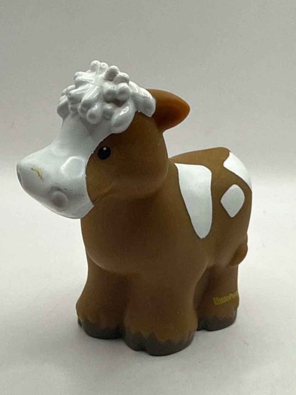 Fisher Price Little People Cow Toy Brown White Spotted Farm Animal Nativity